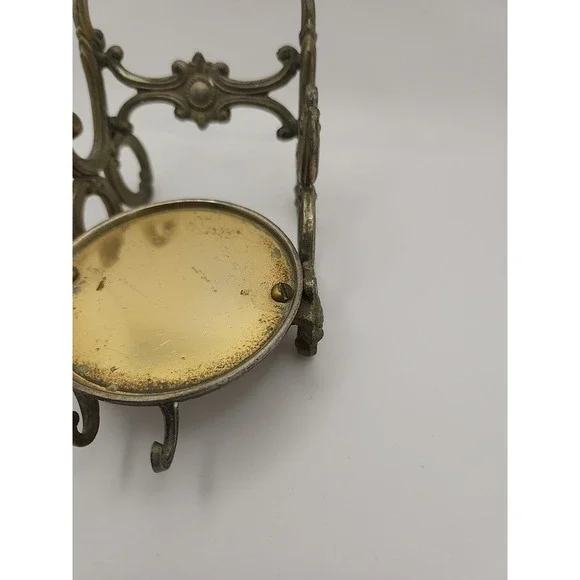 VINTAGE Made in Occupied Japan Brass Tea Cup Display Saucer‎ and Spoon Holder